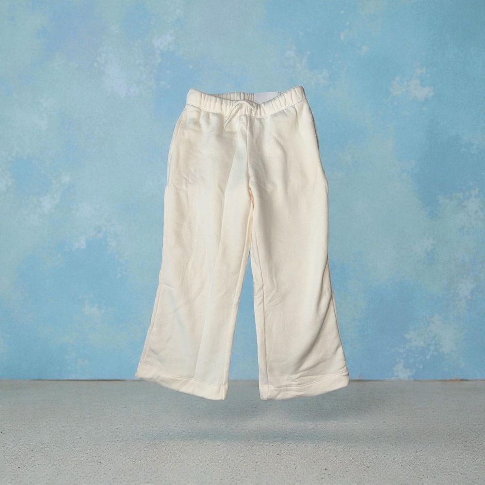 Old Navy Cream Wide Leg Pants Girls Small (6-7) NEW